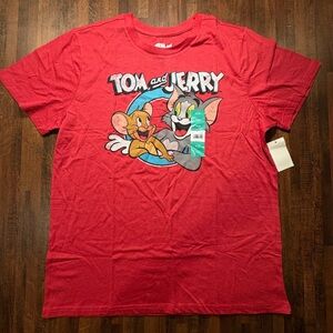 Red Tom and Jerry Graphic T-Shirt